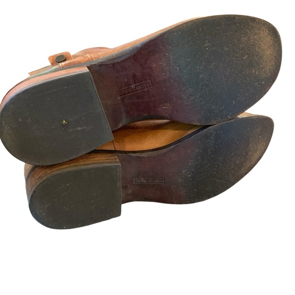 Vince Camuto sz 8 Maxon Caramel Leather Women's Ankle Western Boots Distressed - Picture 5 of 9